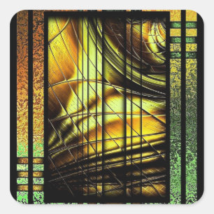 Colorful art Deco style design Square Sticker