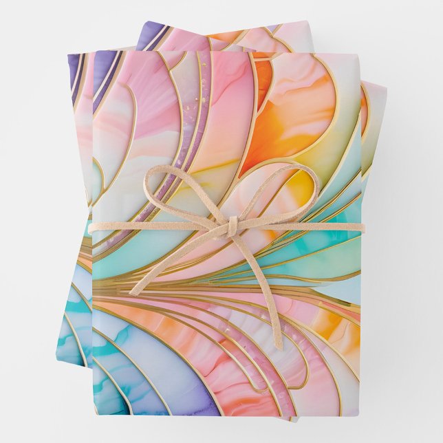 Colorful Art Deco Wrapping Paper Sheets (Creator Uploaded)