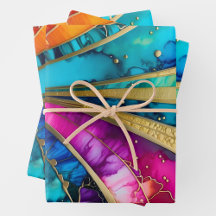Colorful Art Deco Wrapping Paper Sheets