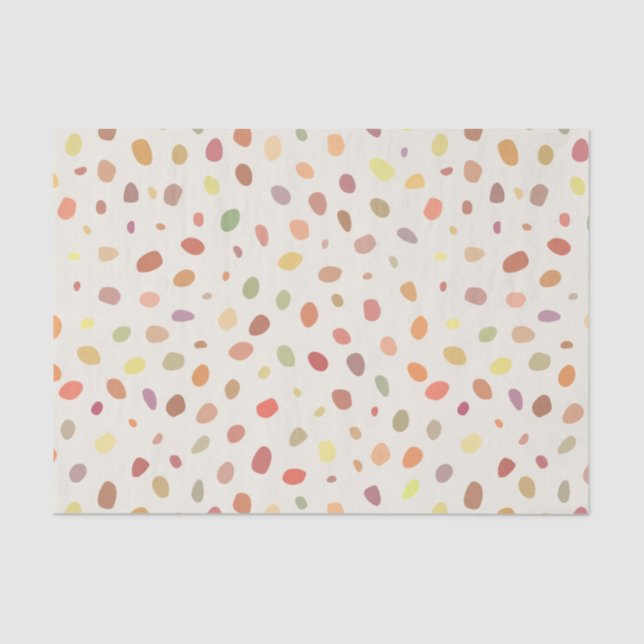 Colorful art dots on beige tissue paper (Front)