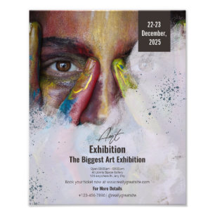 Colorful Art Exhibition Flyer Portrait, Art Photo Print