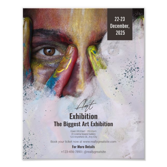 Colorful Art Exhibition Flyer Portrait, Art  Photo Print (Front)