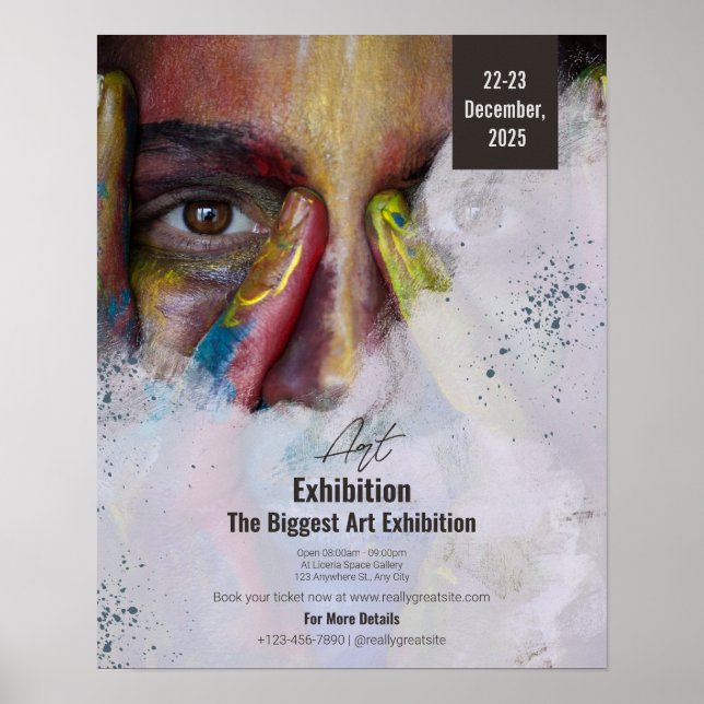 Colorful Art Exhibition Flyer Portrait, Art  Poster (Front)
