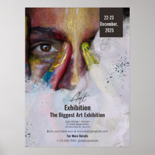 Colorful Art Exhibition Flyer Portrait, Art Poster