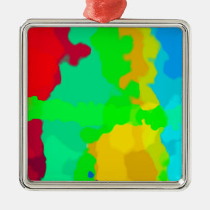 Colorful Art Multicolor Abstract Paint Splash 2020 Metal Ornament