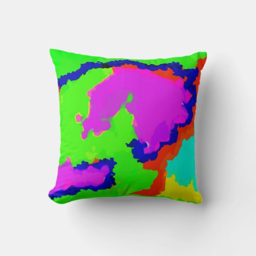 Colorful Art Multicolor Abstract Splash 2020 Cool Throw Pillow