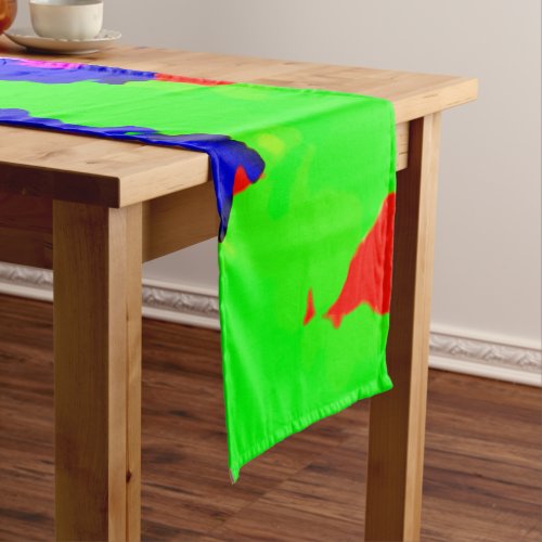 Colorful Art Multicolor Abstract Splash Holiday Short Table Runner