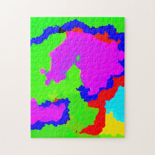 Colorful Art Multicolor Abstract Splash Unique Jigsaw Puzzle
