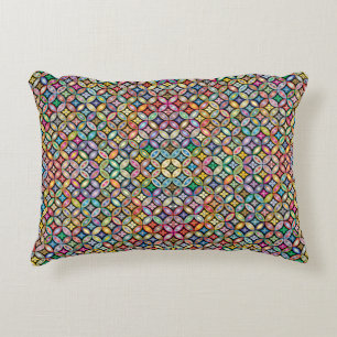 Colorful Art Nouveau Floral Accent Pillow