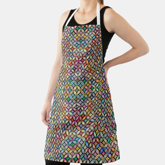 Colorful Art Nouveau Floral Apron (Insitu)
