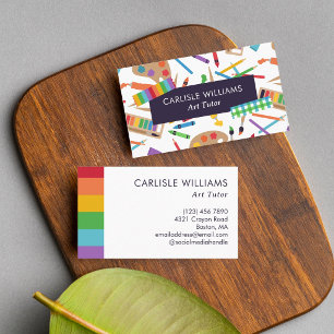 Colorful Art Supplies Art Tutor Teacher Business Card