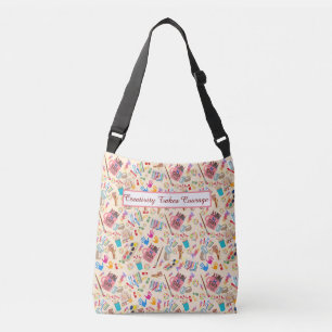 Colorful Art Supplies Creative pattern for Artists Crossbody Bag