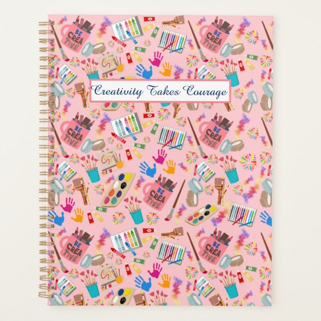 Colorful Art Supplies Creative pattern for Artists Planner (Front)