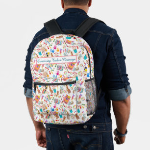 Colorful Art Supplies Creative pattern for Artists Printed Backpack