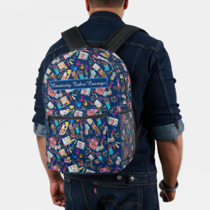 Colorful Art Supplies Creative pattern for Artists Printed Backpack