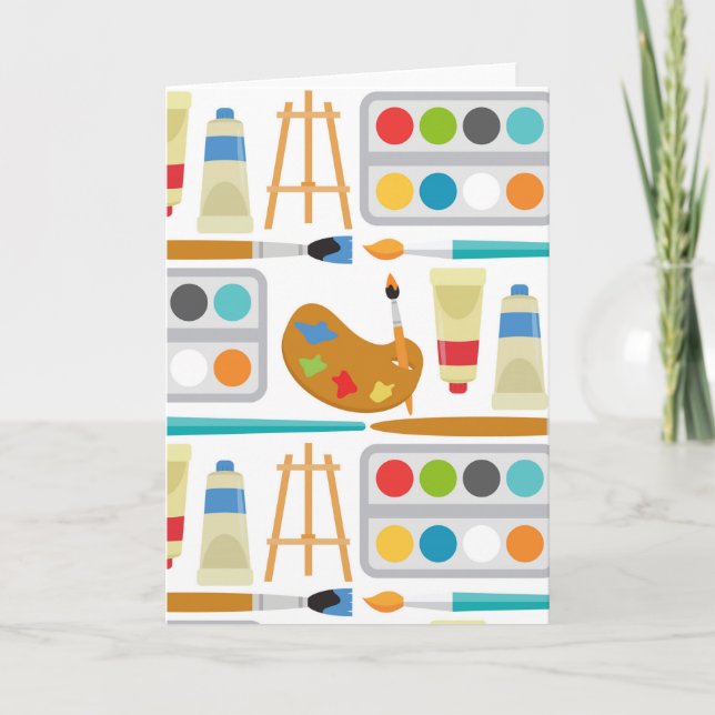 Colorful Art Supplies - Fun Painting Pattern Card (Front)