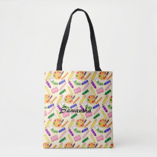 Colorful Art Supplies Tote Bag