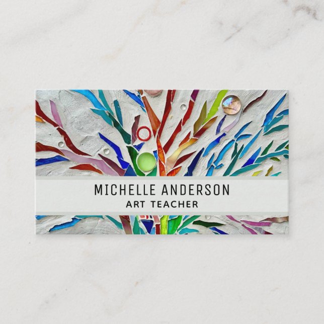 Colorful Art Teacher Business Card (Front)