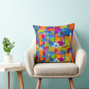 Colorful Art Throw Pillow