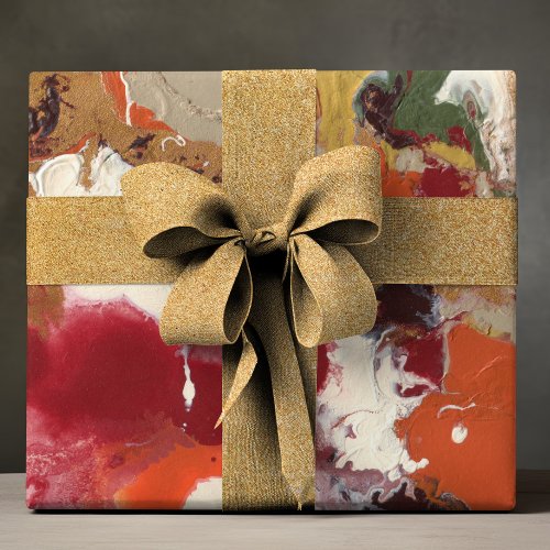 Colorful Artful Painted Abstract Patterns Wrapping Paper Sheets