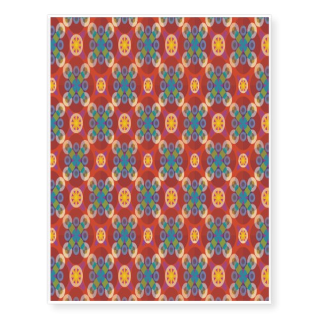 Colorful artificial flowers temporary tattoos (Front)