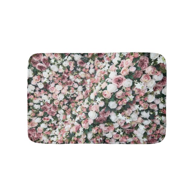 Colorful artificial flowers: vibrant background bath mat (Front)