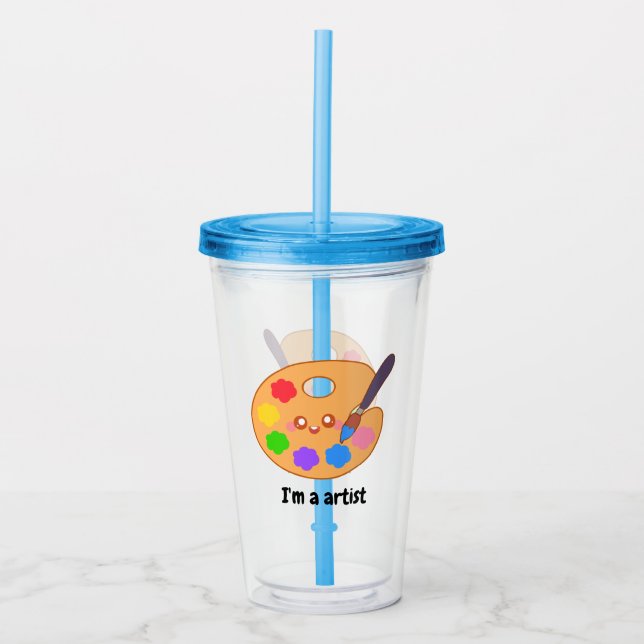 Colorful Artist Paint  Acrylic Tumbler (Front)