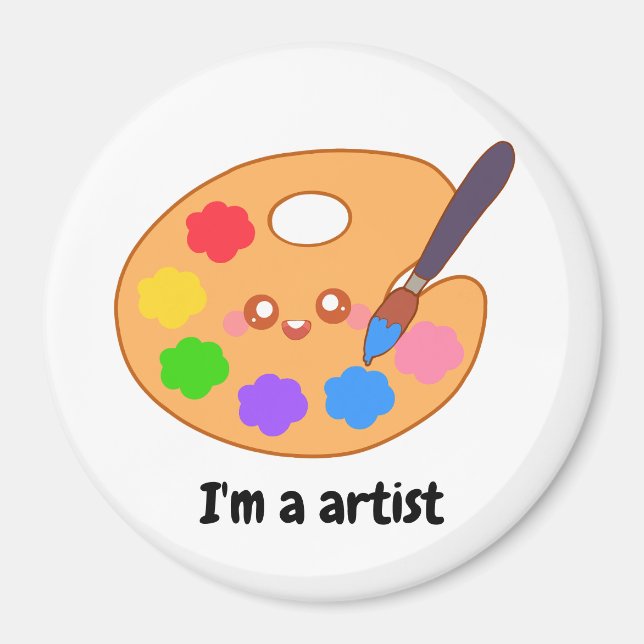 Colorful Artist Paint  Magnet (Front)