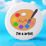 Colorful Artist Paint Palette Button<br><div class="desc">Features a artist paint palette  with many colors on top</div>