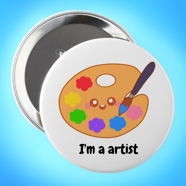 Colorful Artist Paint Palette Button (Creator Uploaded)