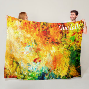 Colorful Artist Palette Fleece Blanket