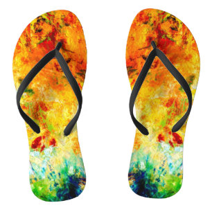 Colorful Artist Palette Flip Flops