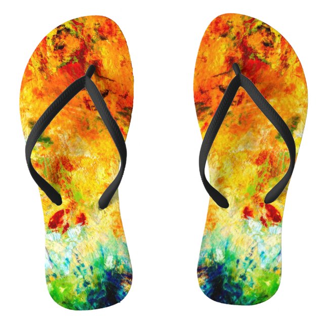 Colorful Artist Palette Flip Flops (Footbed)