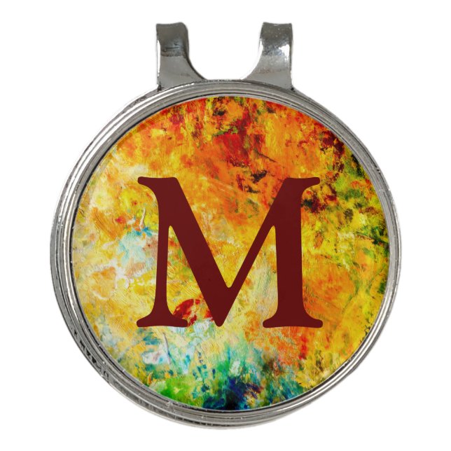 Colorful Artist Palette Golf Hat Clip (Front)
