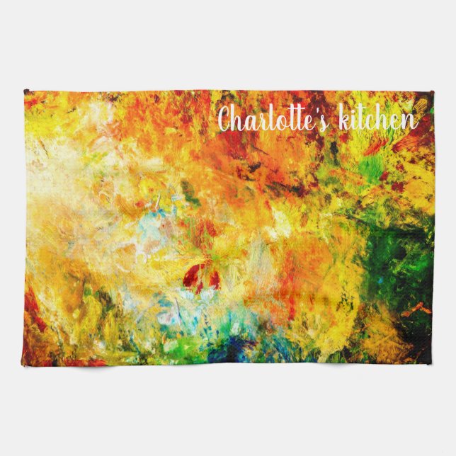 Colorful Artist Palette Kitchen Towel (Horizontal)