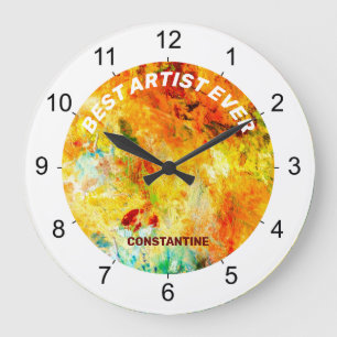 Colorful Artist Palette Large Clock