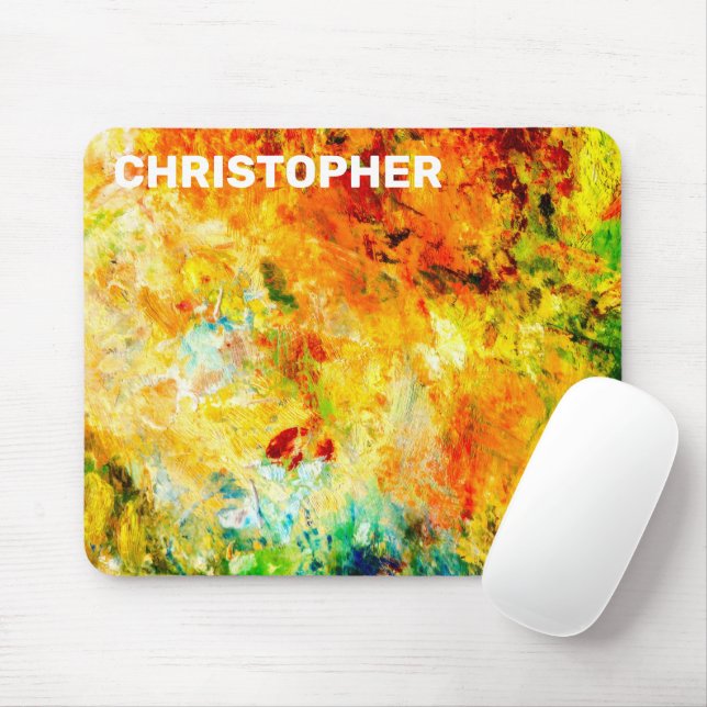Colorful Artist Palette Mouse Pad (With Mouse)