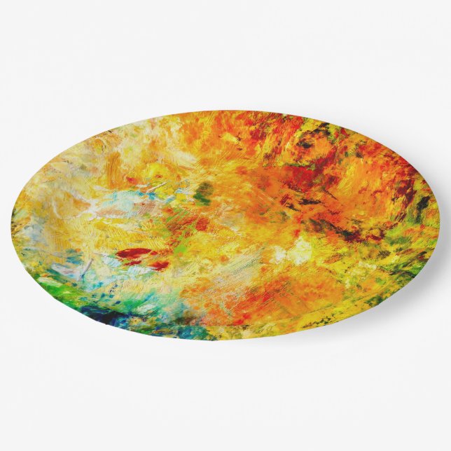 Colorful Artist Palette Paper Plates (Angled)
