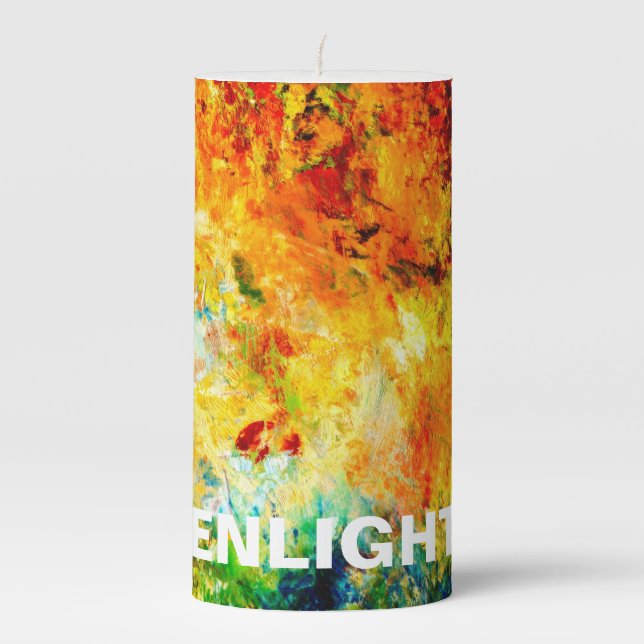 Colorful Artist Palette Pillar Candle (Front)