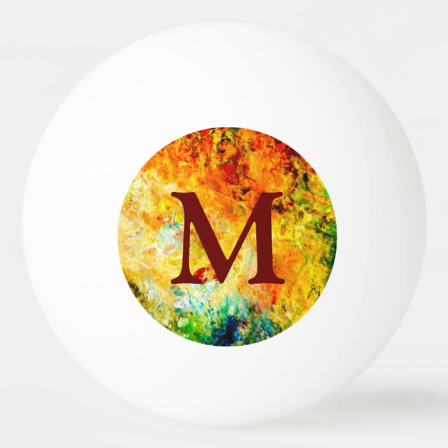 Colorful Artist Palette Ping Pong Ball (Front)