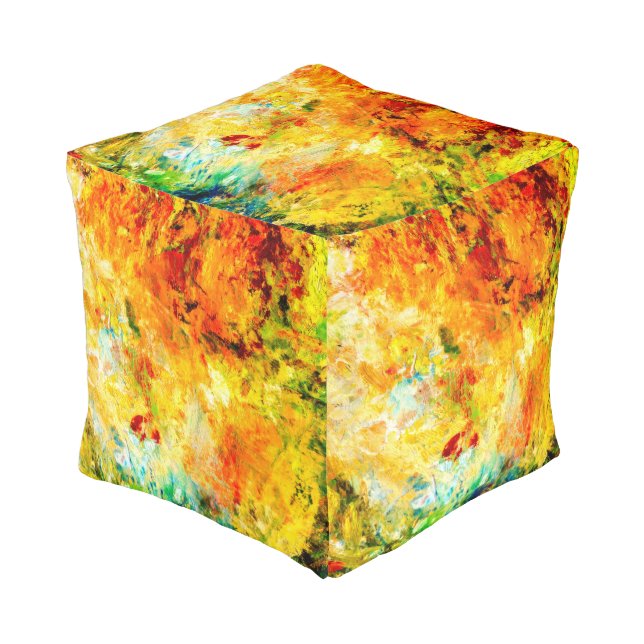 Colorful Artist Palette Pouf (Angled Front)