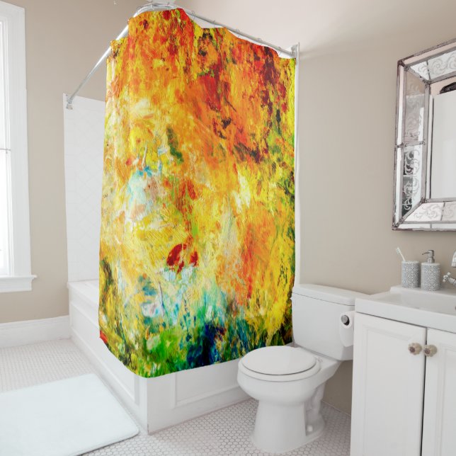 Colorful Artist Palette Shower Curtain (In Situ)