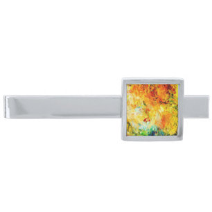 Colorful Artist Palette Silver Finish Tie Bar
