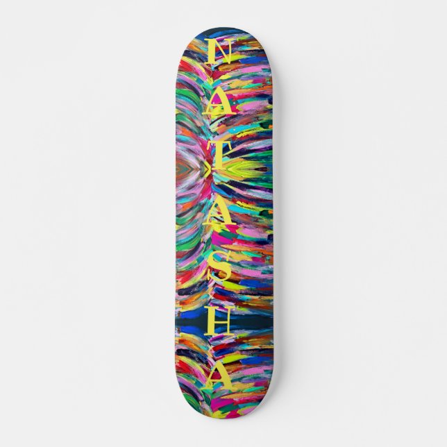 Colorful artist palette skateboard (Front)