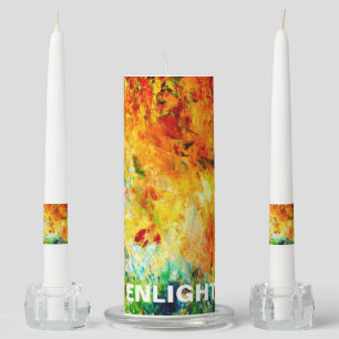 Colorful Artist Palette Unity Candle Set