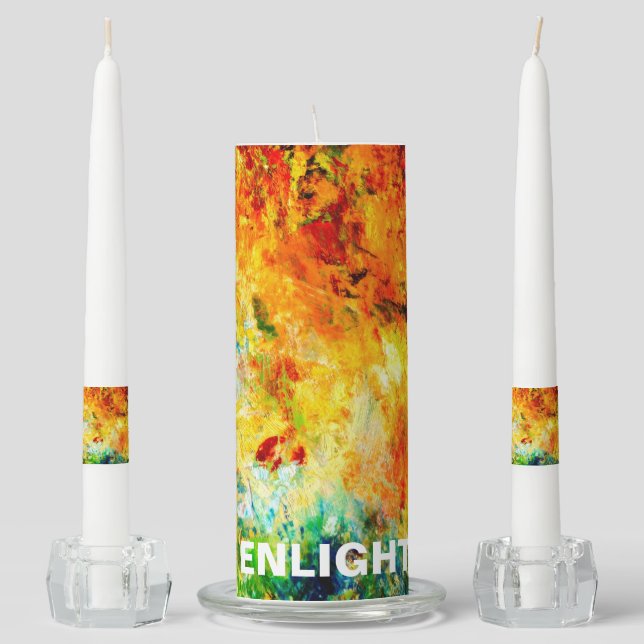 Colorful Artist Palette Unity Candle Set (Front)