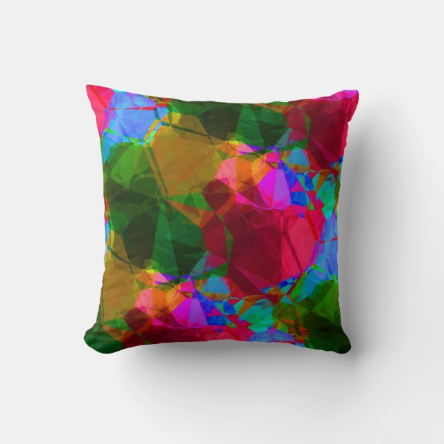 Colorful Artistic Abstract Design Throw Pillow (Front)