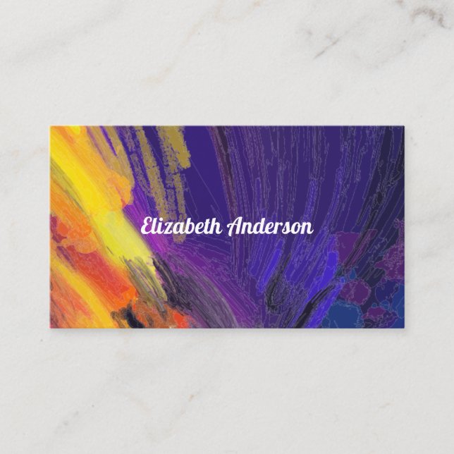 Colorful Artistic Brushed | Expressive Business Card (Front)