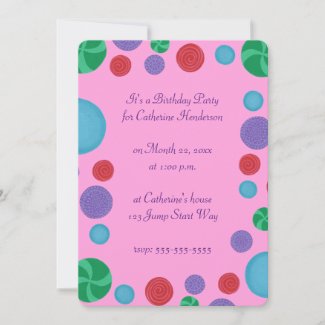 Colorful artistic dots birthday party invitations