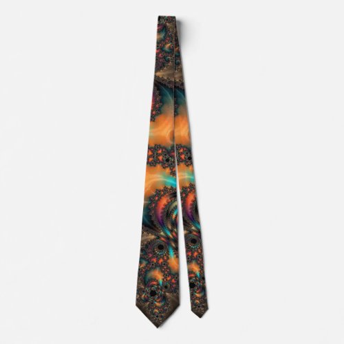 Colorful Artistic Fine Fractal Abstract Neck Tie